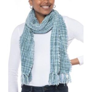 New - Charter Club Spacedye Chenille Wrap Blue Scarf